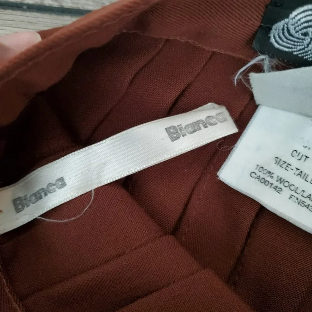 VINTAGE | Brown Academia Midi Pleated High Rise 100% Wool Skirt (Size 8) - Picture 6 of 13